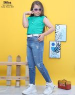 شلوار جین مام دخترانه خرگوش