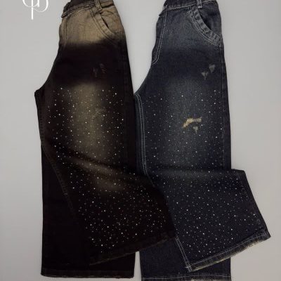 شلوار جین سوپر بگ فول نگین