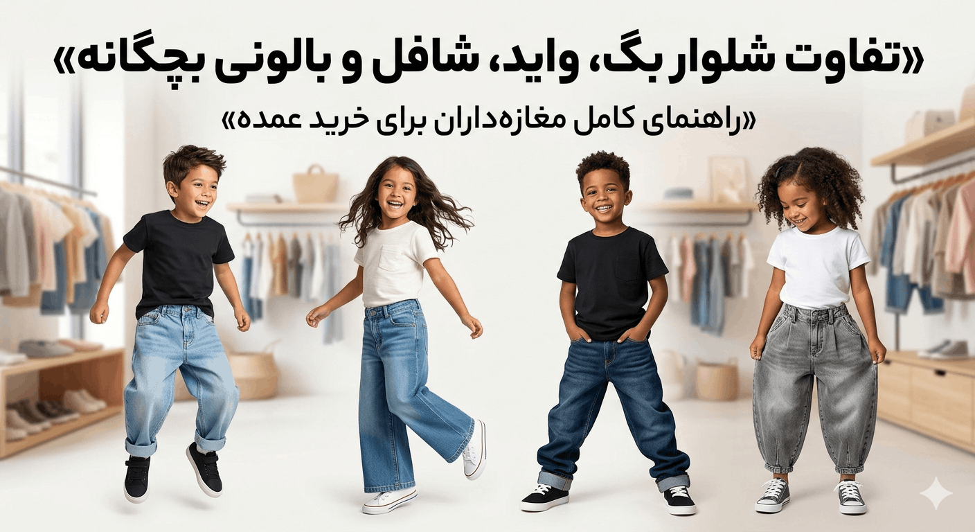 تفاوت شلوار بگ، واید، شافل و بالونی بچگانه